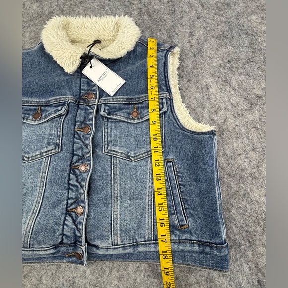 NWT | Judy Blue | Denim Shearling‎ Lined Vest | Women’s Size Large - Picture 8 of 10